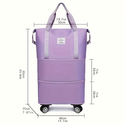 A Multifunctional 50.01-Liter Large-Capacity Travel Bag, with Foldable Design And Wheels, 3-Layer Expandable, Super-Large Capacity And Hand-Washable, Is Very Suitable for Sports, Fitness, Picnics, Travel And Hiking