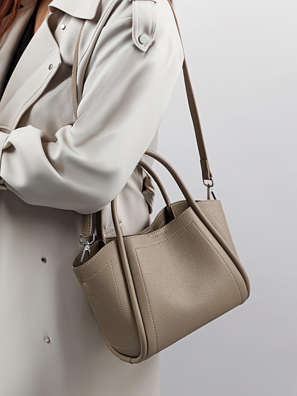 Crossbody Bag for Women – Cowhide Leather Basket Luxury Niche | Bag Vero – detail view 27