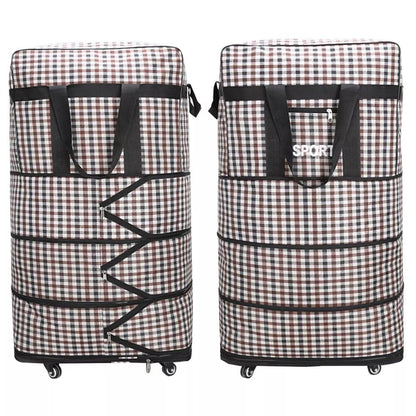 32'' Expandable Rolling Wheeled Duffle Bag Spinner Suitcase Foldable Luggage Expandable Black Blue Green Lattice