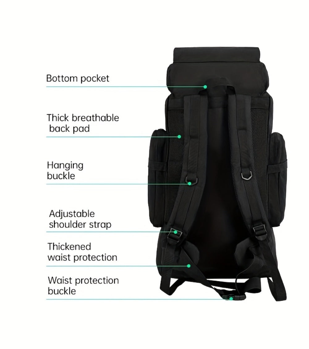 21.13gal Outdoor Camping & Hiking Backpack, 2pcs Set With Backpack And Flag Icon