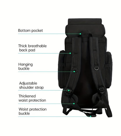 21.13gal Outdoor Camping & Hiking Backpack, 2pcs Set With Backpack And Flag Icon