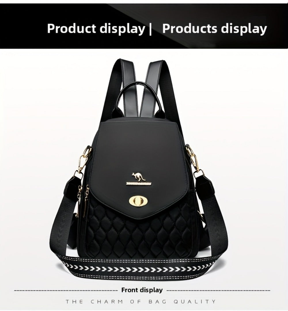 Backpack for Women – for Travel & Work, Fashion Stripe Texture Pattern Golden | Bag Vero – detail view 37