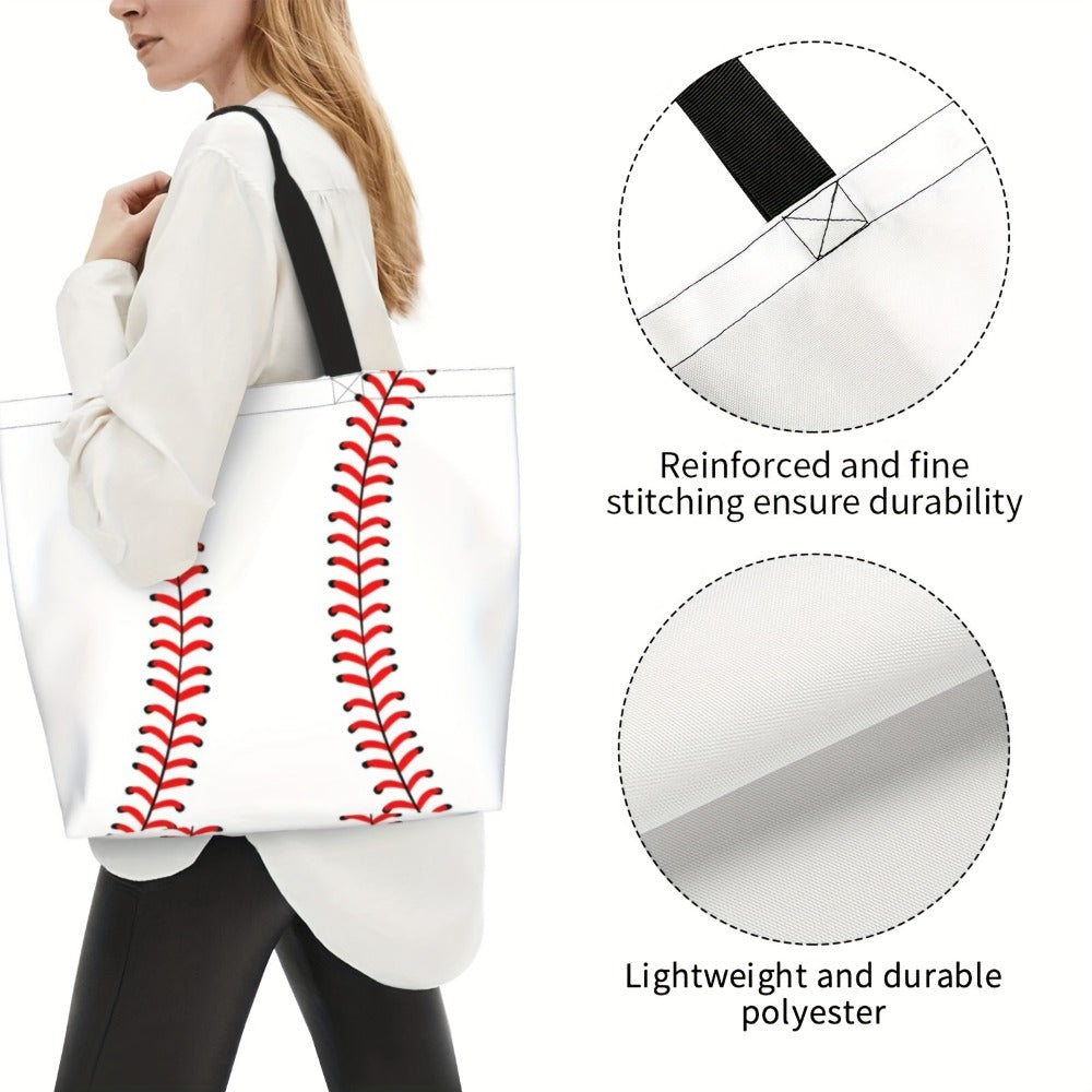 Woman Baseball Tote Handbag Large Oversize Casual Sports Mom Beach Travel Bag