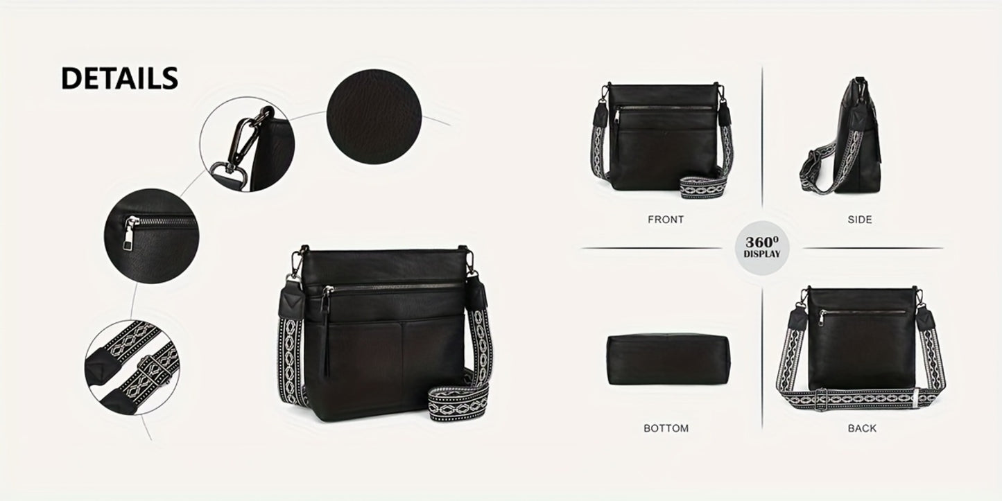 2025 New Fashion Large Capacity Retro Simple Solid Color PU Shoulder Bag Casual Daily Commuting Light Travel Practical Storage Ladies Single Shoulder Crossbody