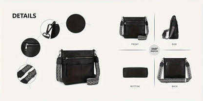 2025 New Fashion Large Capacity Retro Simple Solid Color PU Shoulder Bag Casual Daily Commuting Light Travel Practical Storage Ladies Single Shoulder Crossbody