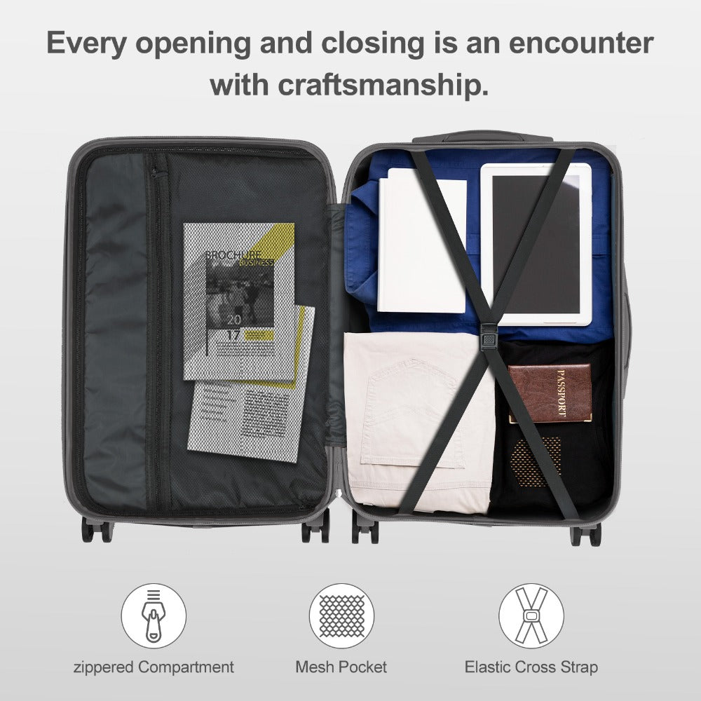 5/ Luggage with Corner Protectors, 12/ 16/ 20/ 24/ 28-Inch, Durable Hard Shell, 360 Spinner Wheels, with TSA Lock, Multifunctional Large Capacity, Lightweight Travel Suitcase, Big Luggage for Travel, Lightweight Carry On, Travel Luggage Set
