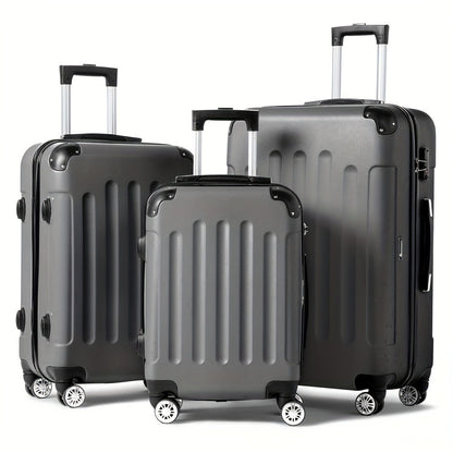3pcs Luggage with Corner Protectors, 20/24/28-Inch, Durable Hard Shell, 360 Spinner Wheels, with TSA Lock, Multifunctional Large Capacity, Lightweight Travel Suitcase