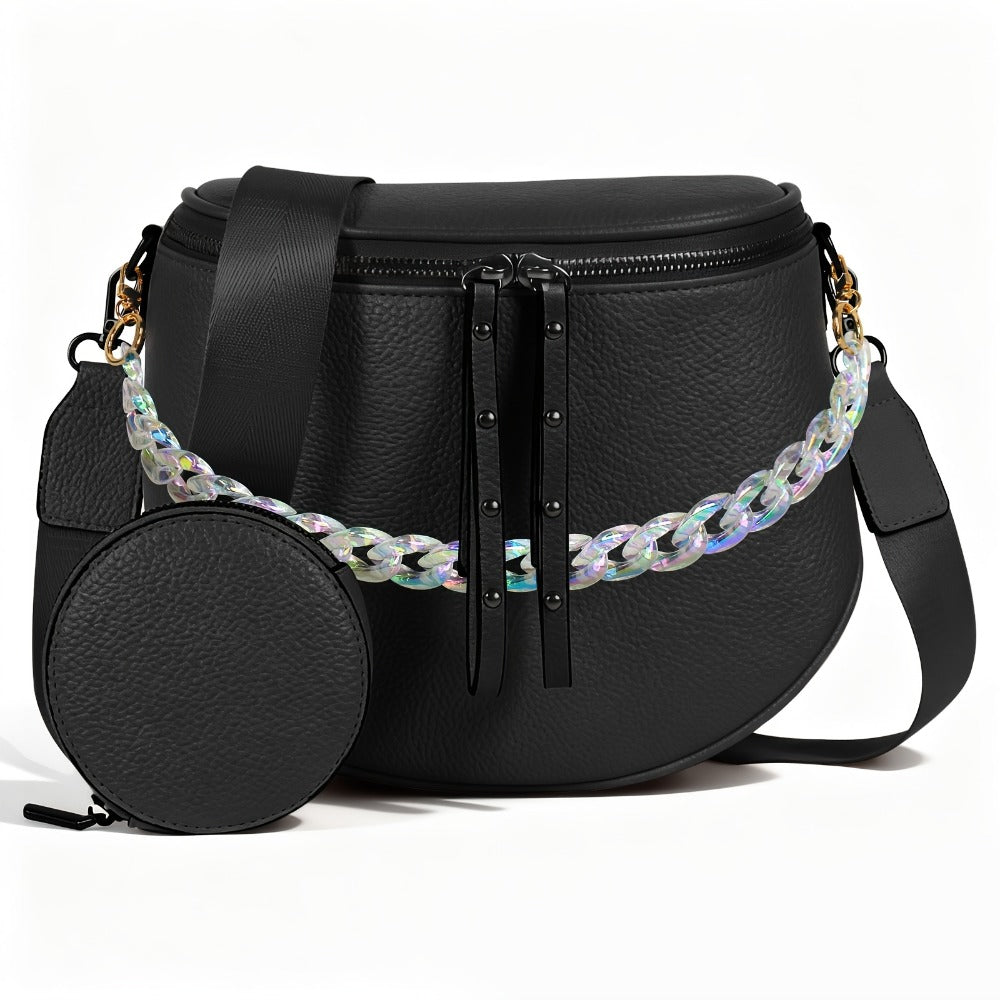 2pcs, 1 Women'S Crossbody Bag With 1 Chain, Multifunctional Women'S Crossbody Bag With Adjustable And Detachable Shoulder Strap - Fashion Wallet, Suitable For Shopping, Travel, Hiking, And Daily Wear, Travel Bag, Suitable For Mother'S Day Gift