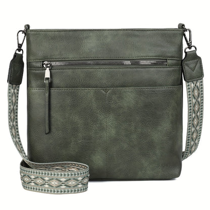 2025 New Fashion Large Capacity Retro Simple Solid Color PU Shoulder Bag Casual Daily Commuting Light Travel Practical Storage Ladies Single Shoulder Crossbody