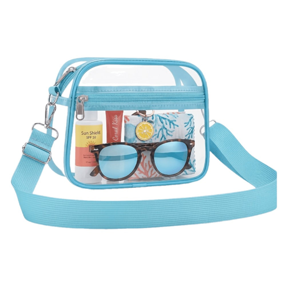 PVC Transparent Crossbody Bag, Suitable For Various Occasions When Going Out. It Is Simple, Casual And Convenient For Quick Security Check. It Is Suitable For Both Men And Women.