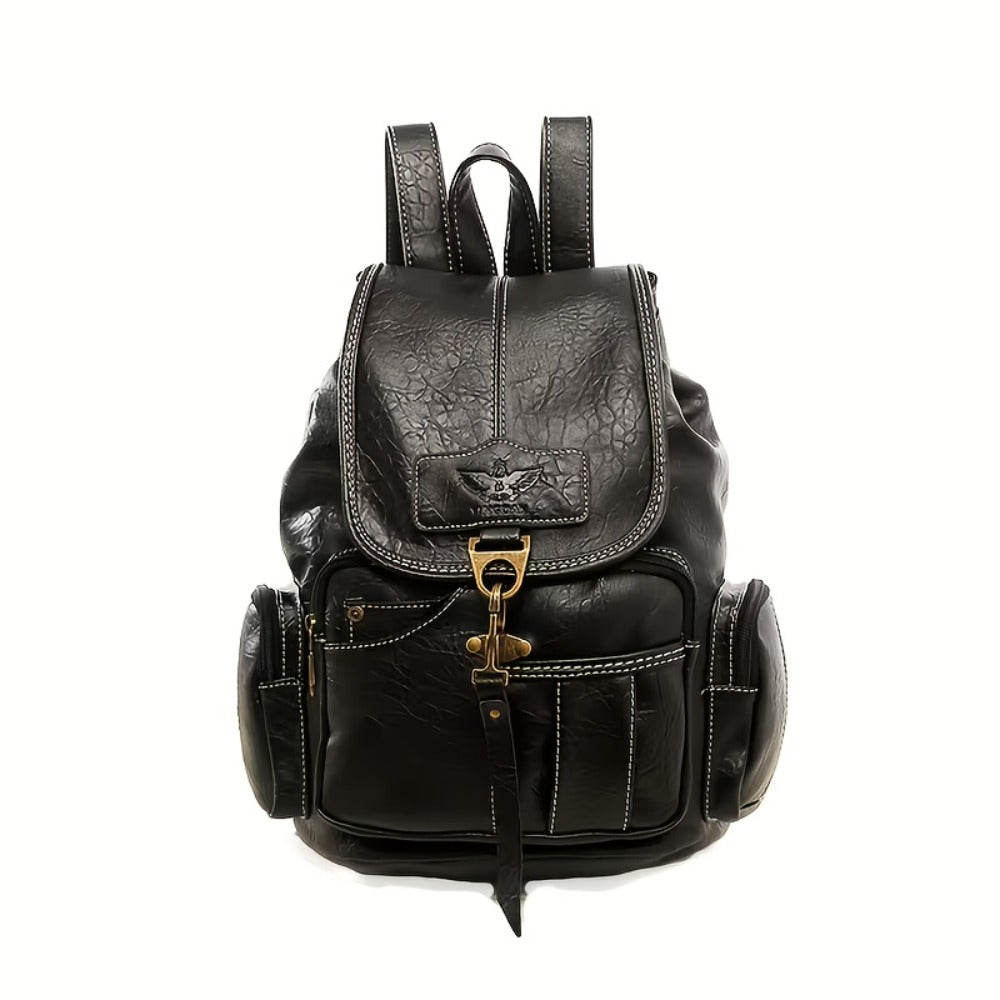 Retro Double Shoulder Bag Fashion Trend Hook Women'S Backpack Student School Bag Factory Wholesale Leisure Double Shoulder Back Women'S Bag