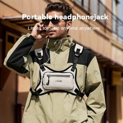 Unisex Reflective Chest Bag for High Performance, Adjustable Straps for Workouts, Walking, Hiking, Running, And Cycling. Lightweight Backpack with Reflective Back (Black) for Boyfriends