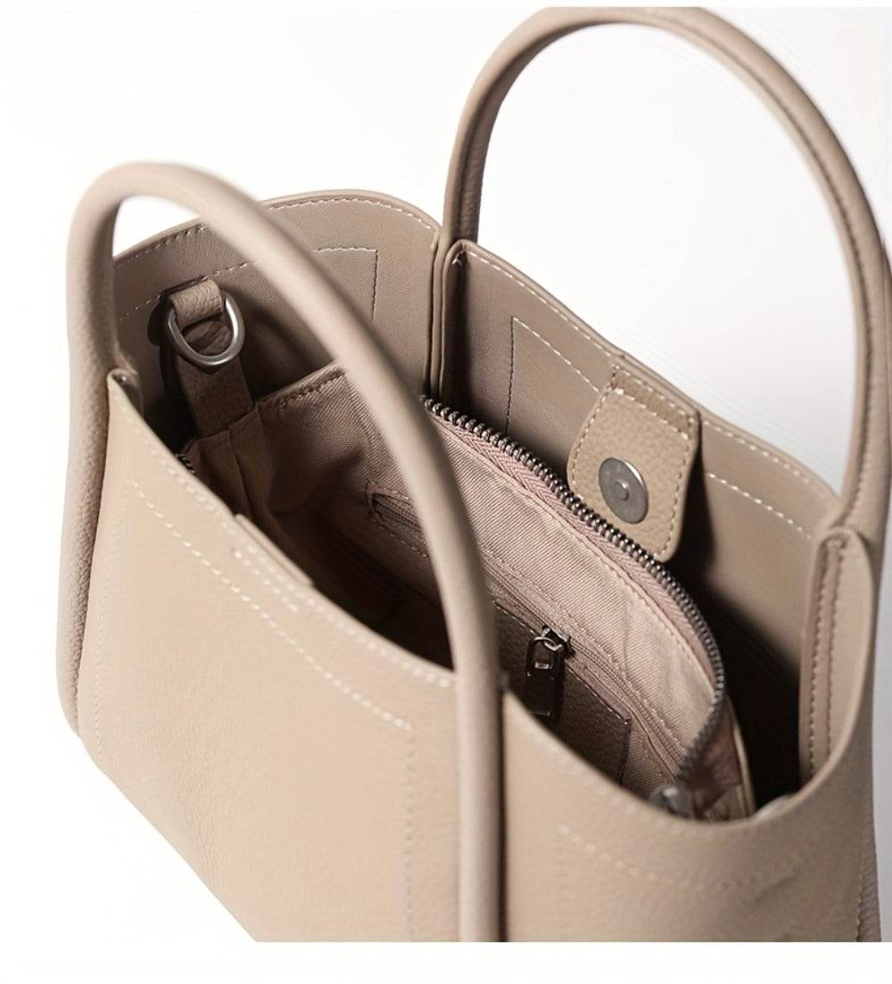 Cowhide Leather Vegetable Basket Bag New Luxury Leather Niche Design Shoulder Bag Crossbody Tote