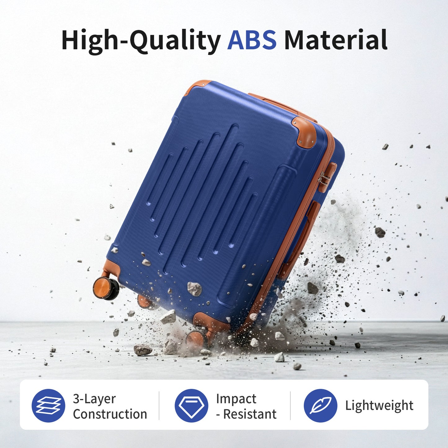 5-Piece Luggage Set Suitcases with Lock, 12/16/20/24/28 Inch Lightweight Trolley Case, Durable PP Material for Men Women, Ideal for Travel & Long Journeys