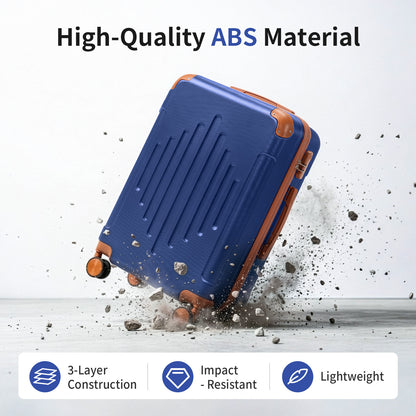 5-Piece Luggage Set Suitcases with Lock, 12/16/20/24/28 Inch Lightweight Trolley Case, Durable PP Material for Men Women, Ideal for Travel & Long Journeys