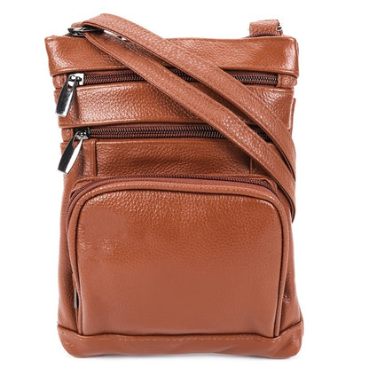 1pc Premium Genuine Leather Shoulder Bag, Crossbody Bags for Women, Organizer And Smartphone Compartments, Fashionable Handbag with Wallet, Adjustable Shoulder Strap