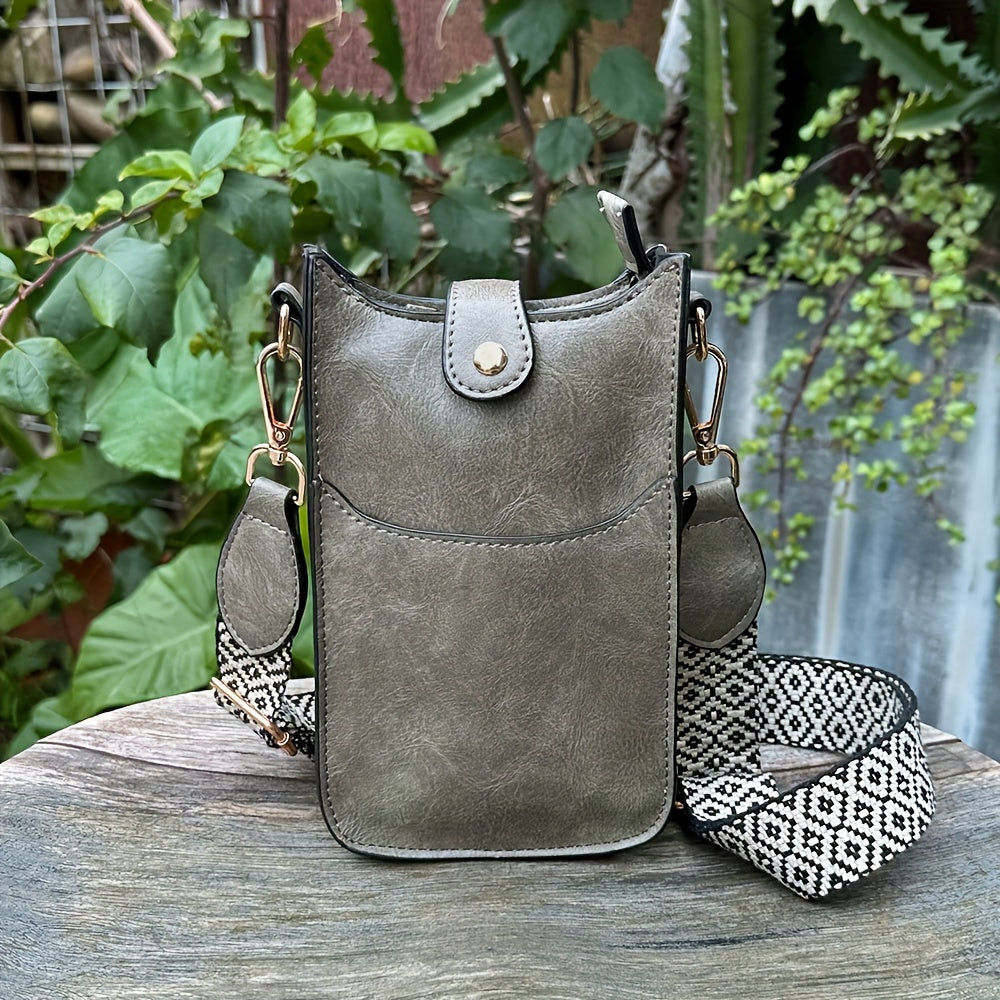 Women's Phone & Coin Purse Mini Shoulder Bag - -Stain Mini Handbag with Adjustable Strap & Buckle Closure, Deep //, Soft Durable Wallet for Smartphone,, Cards - Elegant Portable Everyday Bag