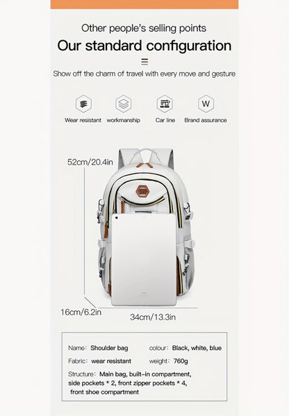 Laptop Backpack – Large Capacity, Waterproof, Multi-Pocket, Adjustable Strap | Bag Vero – detail view 21