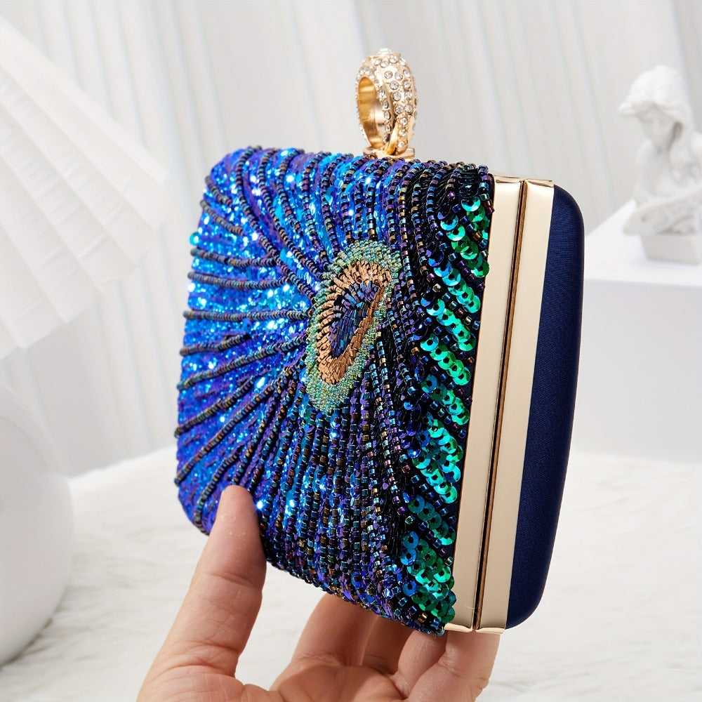 Women's Wallet – Peacock Feather Evening Clutch Vintage | Bag Vero – detail view 3