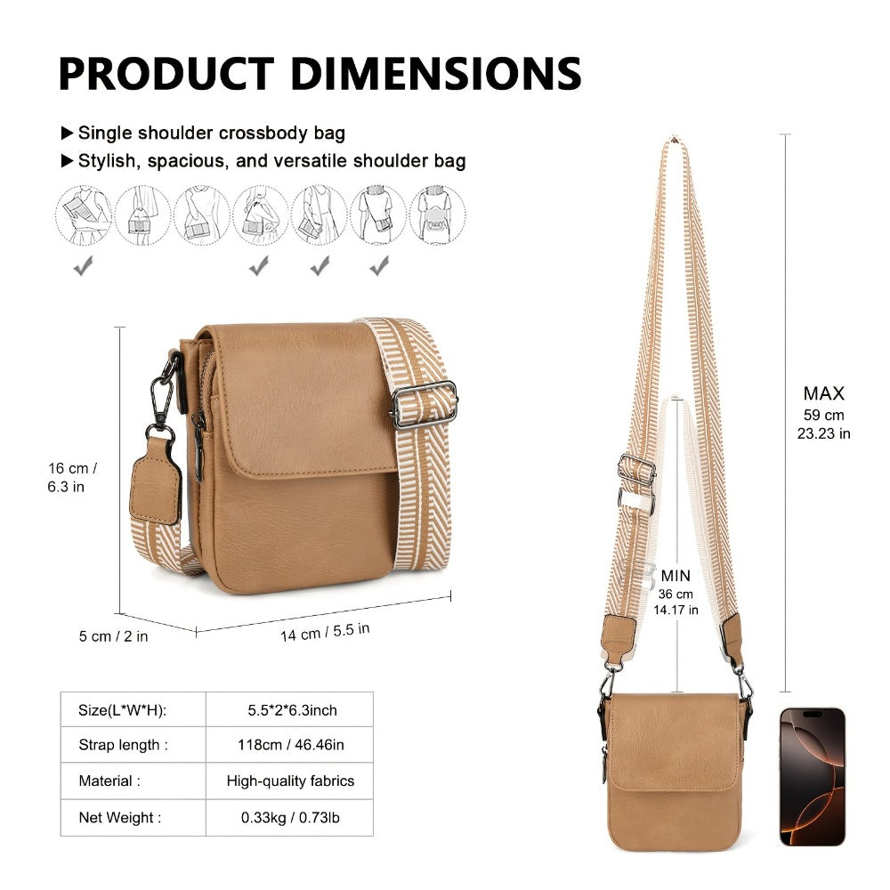 Crossbody Bag for Women – PU Leather, for Travel & Everyday Use | Bag Vero – detail view 16