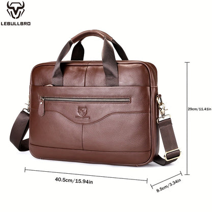 Laptop Bag – for Travel & Work, Genuine Cowhide Leather Executive Briefcase | Bag Vero – detail view 4