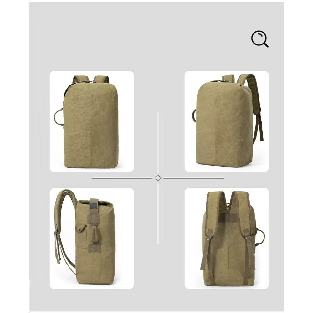 Men'S Large-Capacity Backpack: Adjustable Shoulder Straps, Multi-Compartment Design And Side Pockets. Ideal for Outdoor Trips Or Daily Use. Large-Capacity Canvas Backpack, Outdoor Hiking Bag, Travel Duffel, Men'S Sports Bag. Bonus Phone Pouch
