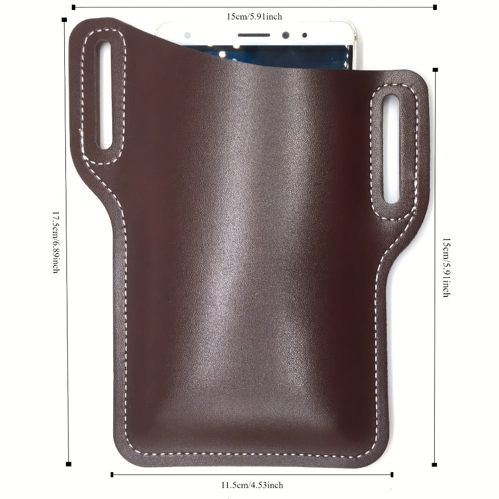 1pc Of  Cowhide Phone Waist Cover, Men's Waist Bag, Men's Belt Phone Bag Suitable for 6-7 Inch Smartphones