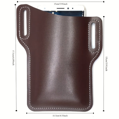 1pc Of  Cowhide Phone Waist Cover, Men's Waist Bag, Men's Belt Phone Bag Suitable for 6-7 Inch Smartphones