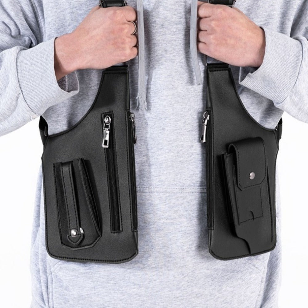 Men's Crossbody Bag – for Travel & Work, Armpit Vintage Underarm Messenger Pack | Bag Vero – detail view 9