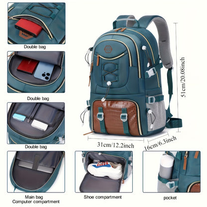 [Outdoor Travel Backpack] Large Capacity Lightweight Outdoor Travel Backpack with Shoe Compartment - Hiking, Camping and Camping Gear, Durable Fiber, Adjustable Shoulder Straps, Multiple Pockets, Great Gifts, Travel Backpacks