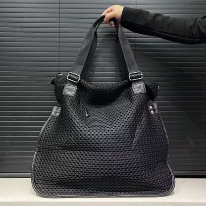 Women's Large Capacity Vintage Tote Bag - Genuine Top-Grain Leather, Secure Zipper Closure & Mesh-like patch, Convertible Crossbody/Handbag with Strap, Structured Bottom for Everyday, Office, Travel - Luxury Purse, Crossbody Purse