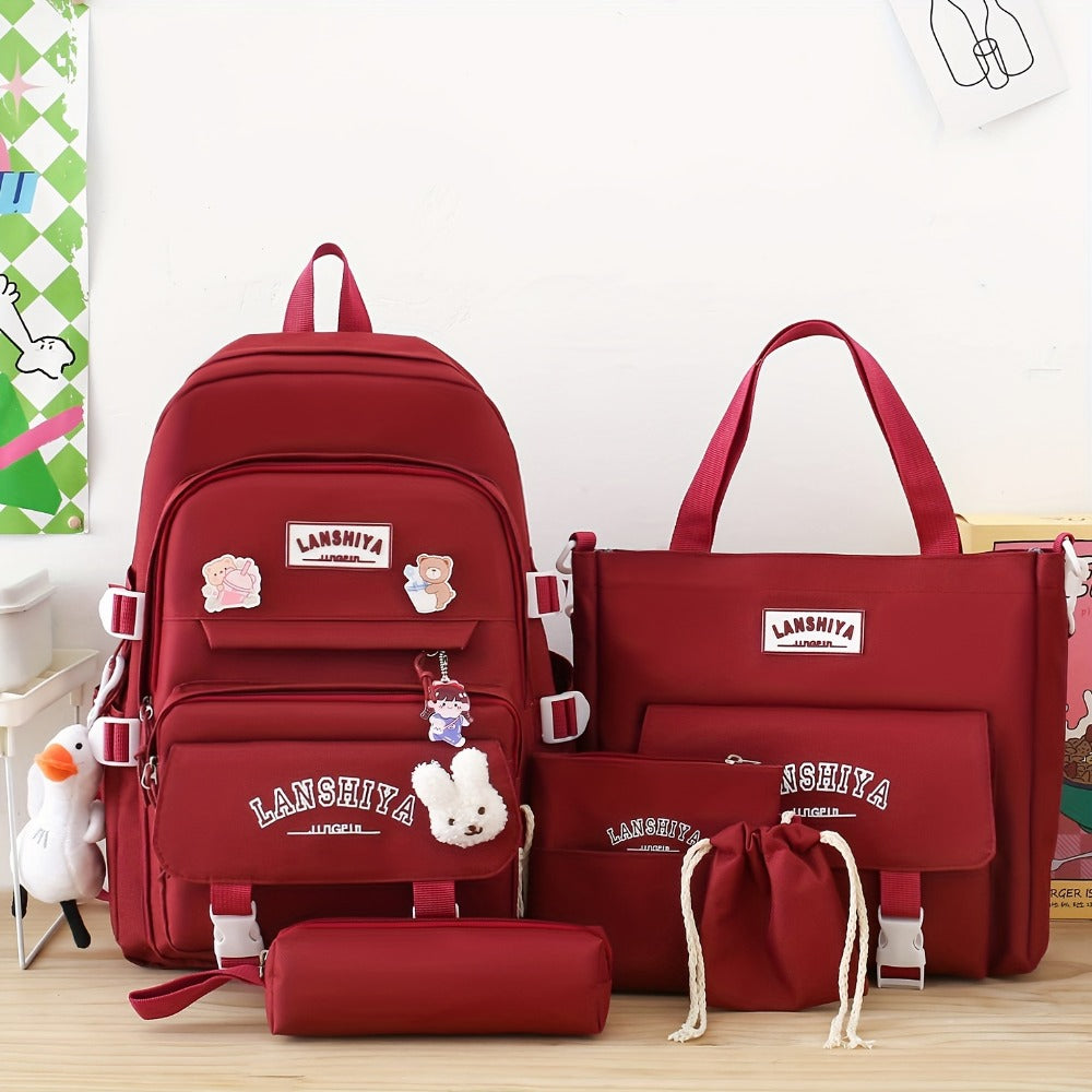 Backpack for Women – 5 Piece, Large Capacity, for School | Bag Vero – front view