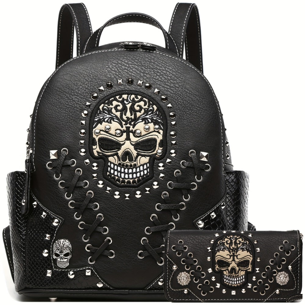 Backpack for Women – 3 Piece, Vegan Leather – front view
