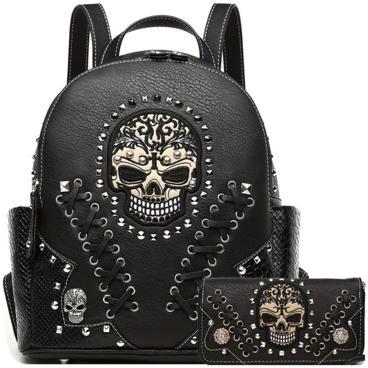 Backpack for Women – 3 Piece, Vegan Leather – front view