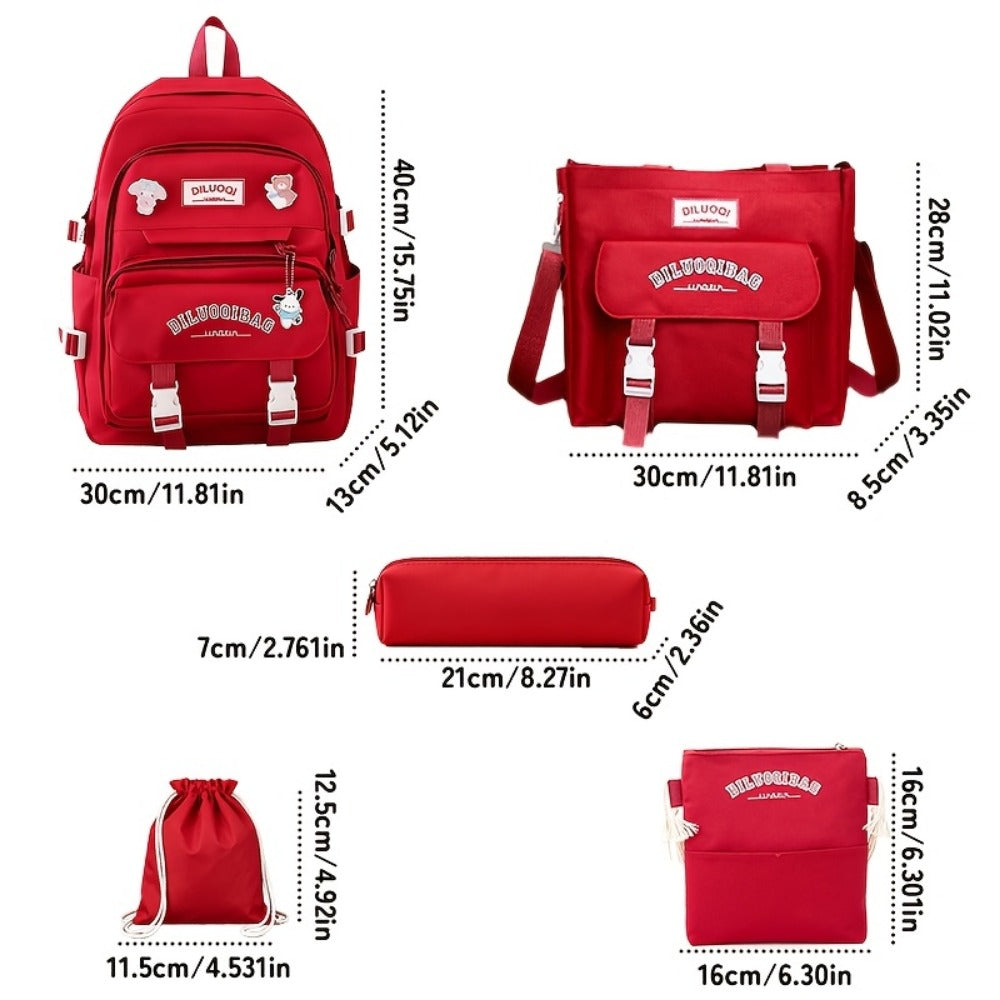 Backpack for Women – 5-Piece, Large Capacity, Lightweight, Adjustable Strap – detail view 3