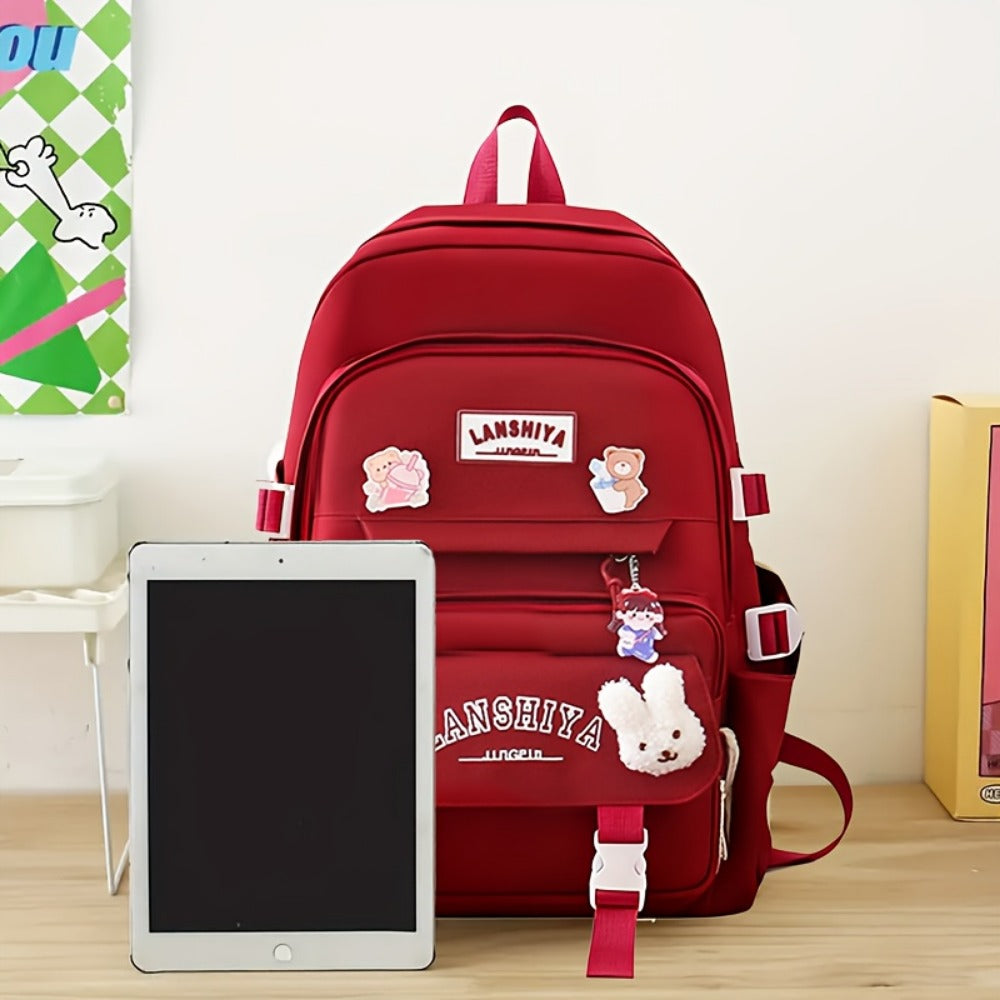 Backpack for Women – 5-Piece, Large Capacity, Lightweight, Adjustable Strap – detail view 4