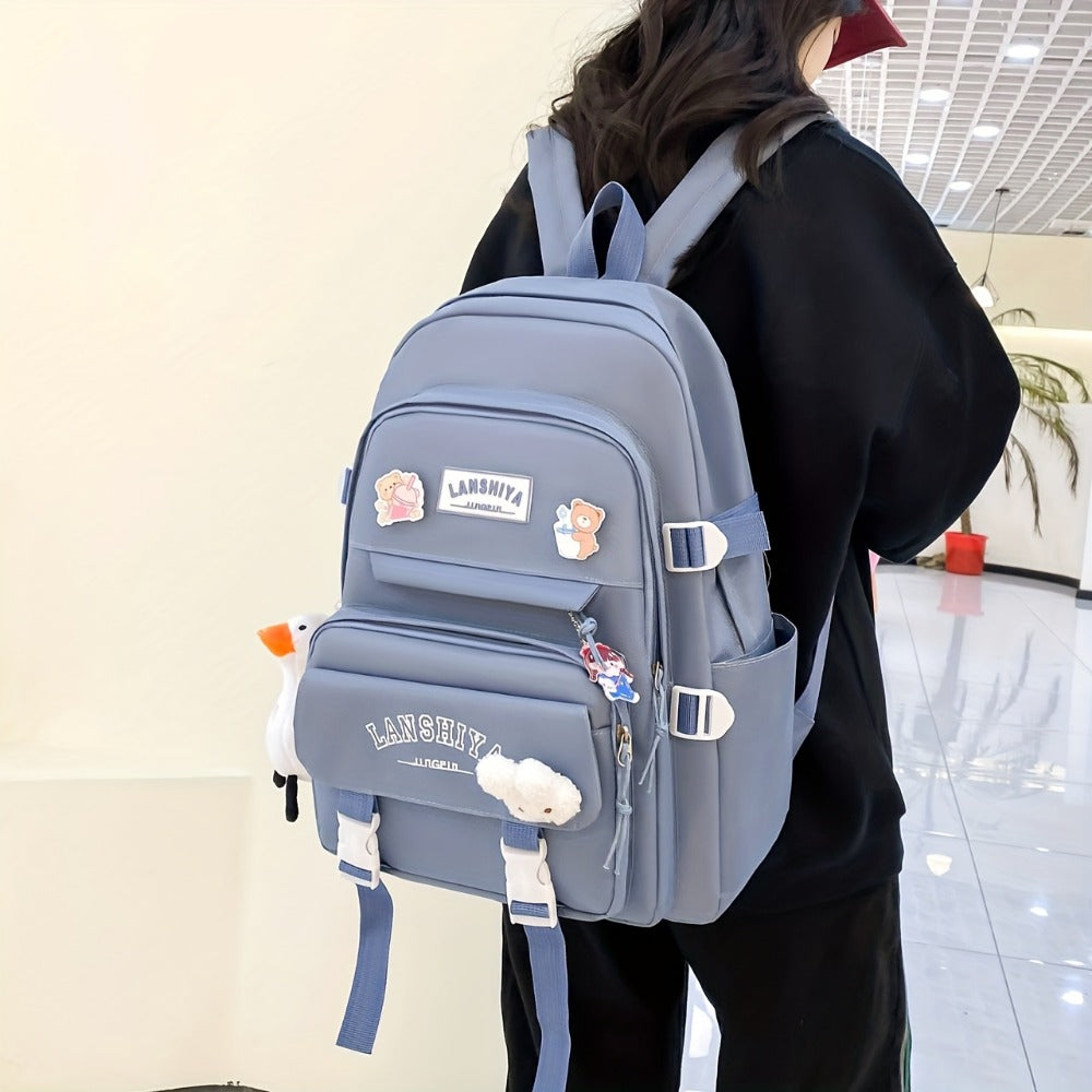 Backpack for Women – 5 Piece, Large Capacity, for School – detail view 15