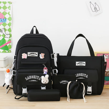 Backpack for Women – 5 Piece, Large Capacity, for School – detail view 16