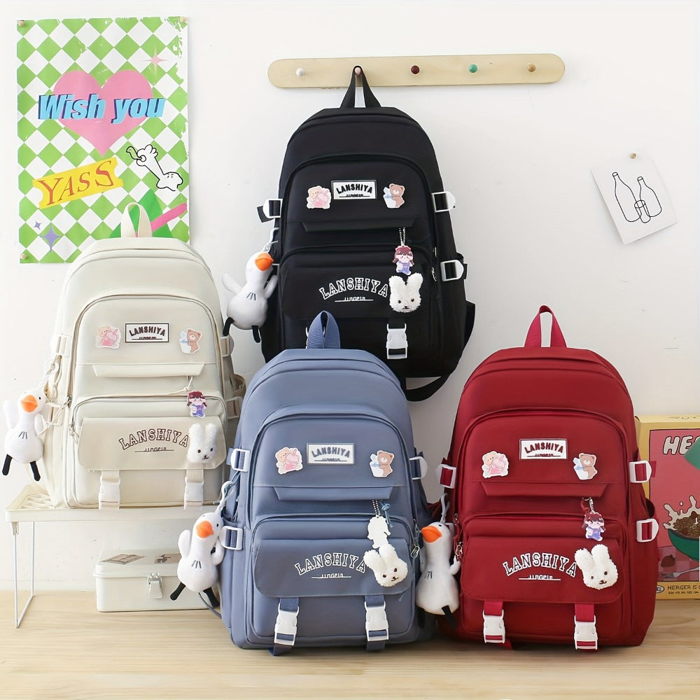 Backpack for Women – 5 Piece, Large Capacity, for School – detail view 11