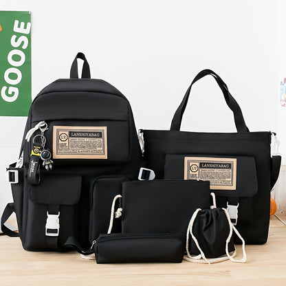 Backpack for Women – 5-Piece, Large Capacity, for School – alternate view