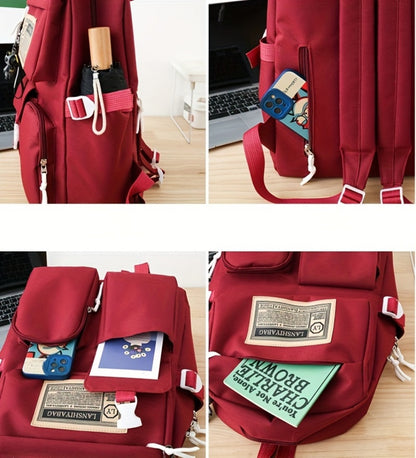 Backpack for Women – 5-Piece, Large Capacity, for School – detail view 21