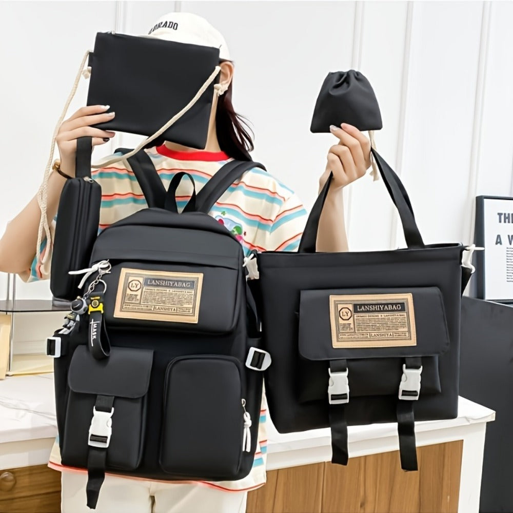 Backpack for Women – 5-Piece, Large Capacity, Lightweight, for Travel & Work – detail view 11