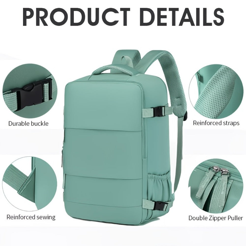 Backpack for Women – 5-Piece, Large Capacity, Expandable, for Travel – detail view 10