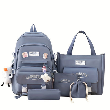 Backpack for Women – 5 Piece, Lightweight, Large Capacity, for School – detail view 10