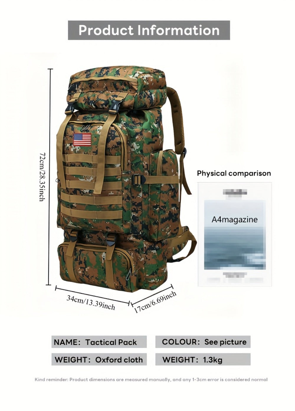 Backpack for Women – 80L, Adjustable Strap, for Travel – detail view 25