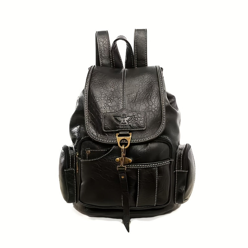 Backpack for Women – for School & Everyday Use, Retro Adjustable Strap Buckle Closure – detail view 3