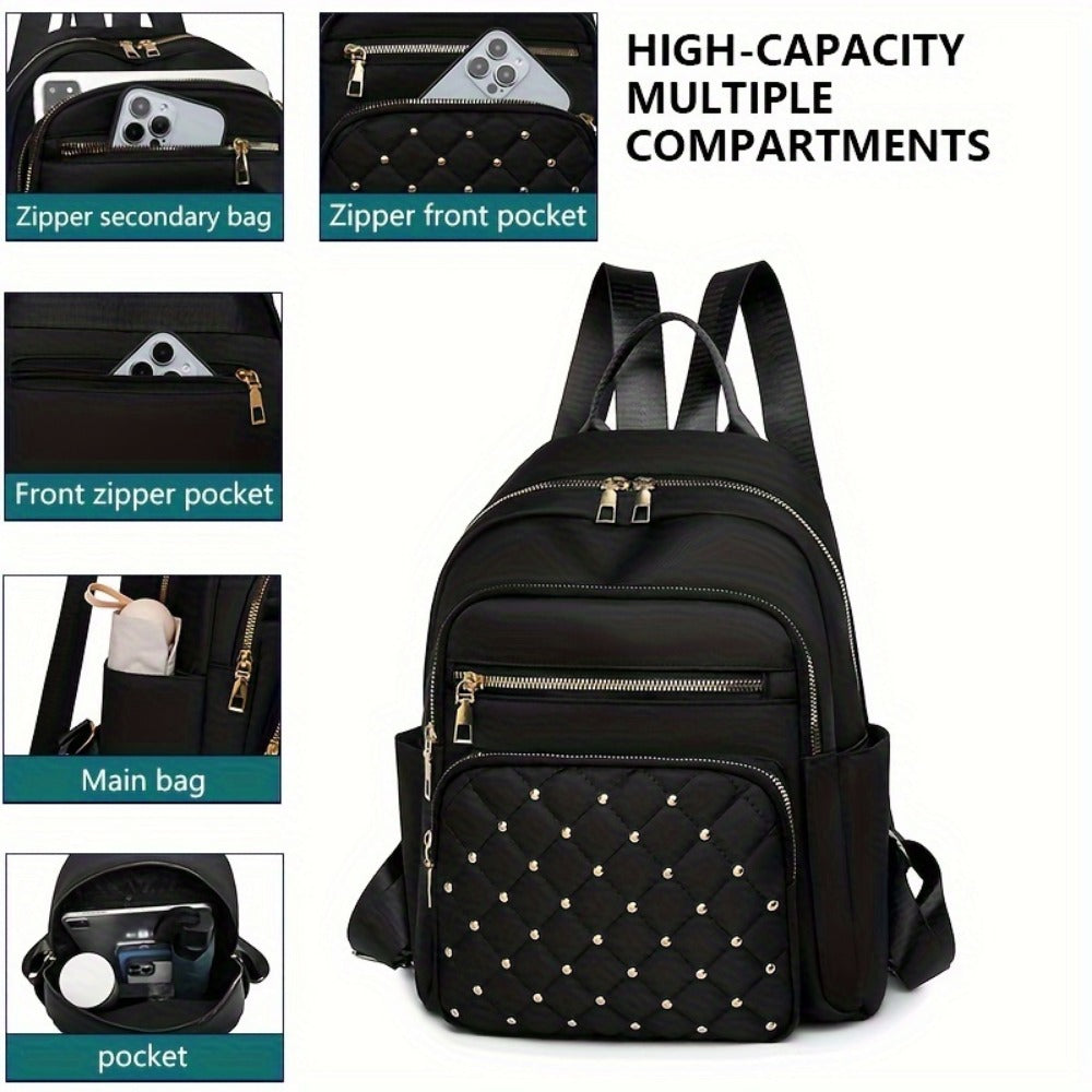 Backpack for Women – Nylon, Large Capacity, Multi-Pocket, for Travel & Work – detail view 9