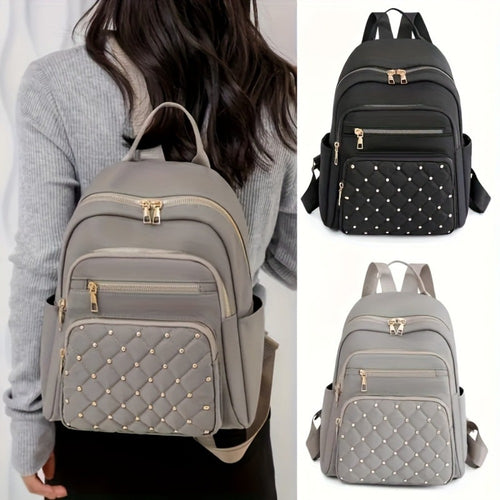 Backpack for Women – Nylon, Large Capacity, Multi-Pocket, for Travel & Work – front view