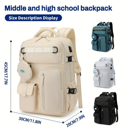 Backpack for Women – Nylon, Lightweight, Trolley Sleeve, for Travel & Work – detail view 12