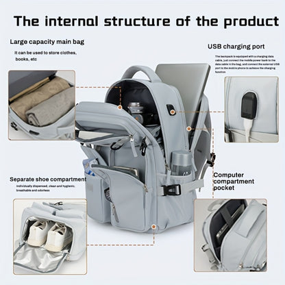 Backpack for Women – Nylon, Lightweight, Trolley Sleeve, for Travel & Work – detail view 10